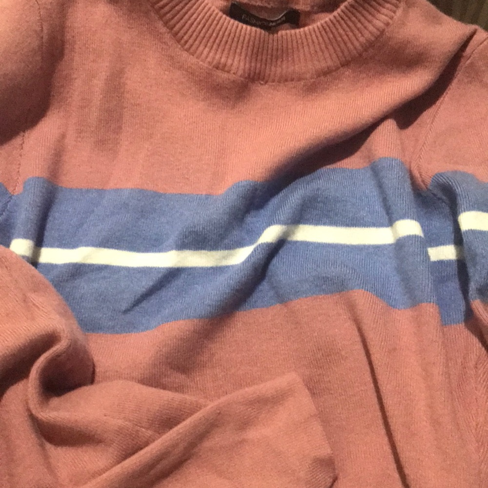 NEVER WORN pink , blue and white sweater